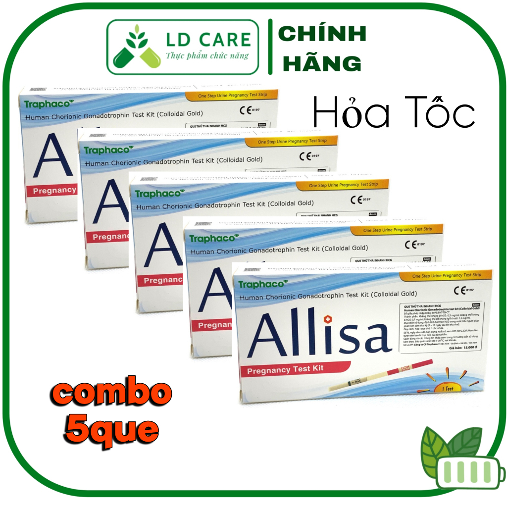  COMBO 5 Que thử thai Alisa - Đạt chuẩn xuất sang Châu Âu - Nhanh Chính Xác Mọi Thời Điểm Trong Ngày 