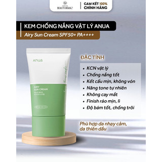 Kem chống nắng vật lý ANUA AIRY SUN CREAM