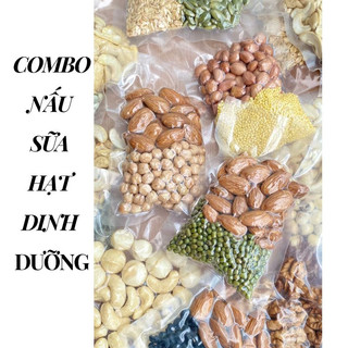 Combo nấu sữa hạt cao cấp – đậu và hạt để nấu sữa : macca đắk lắk, hạt điều bình phước, óc chó chile, nhân bí xanh