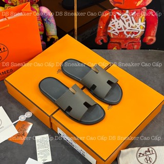 [ Ảnh thật + Video thật ] Dép HM Đế Gỗ Màu Xám Xi Măng Cao Cấp - Dép Chữ H Bản Da Đế Gỗ Hàng SC Full Box