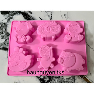 Khuôn silicon 12 con giáp 3d (mỗi khuôn có 6 con)