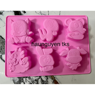 Khuôn silicon 12 con giáp 3d (mỗi khuôn có 6 con)