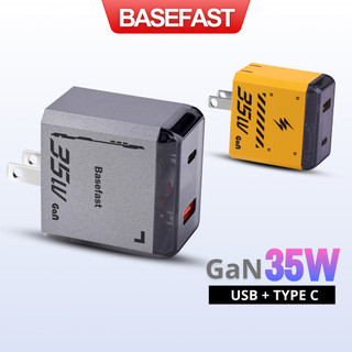 Củ sạc nhanh 35W 2 cổng Basefast Công nghệ sạc GAN cho thiết bị lP/Android/máy tính bảng