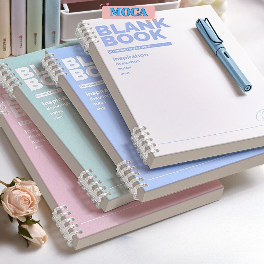Sổ còng thay được giấy pastel A5 B5 -120 trang kẻ ngang, caro Moca làm vở tập học sinh, planner, sổ ghi chép