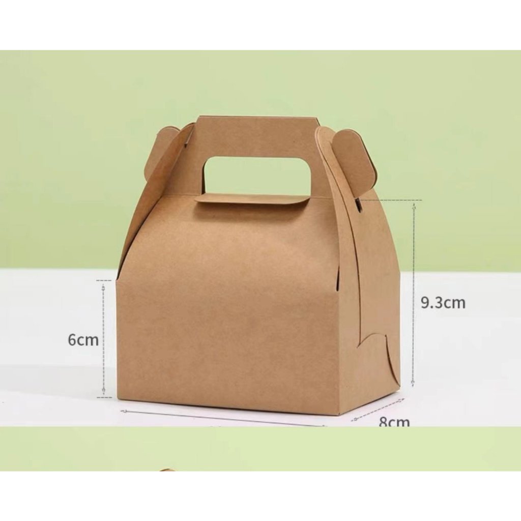 Combo 100 Hộp Giấy KRAFT Dáng Gài Có Quai Xách Size 21x11x10, Đựng Bánh, Kẹo Đồ Ăn Cho Nhà Hàng Khách Sạn Cao Cấp