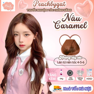 Thuốc nhuộm tóc NÂU CARAMEL không cần dùng thuốc tẩy tóc của Peachbygat , Peach bygat