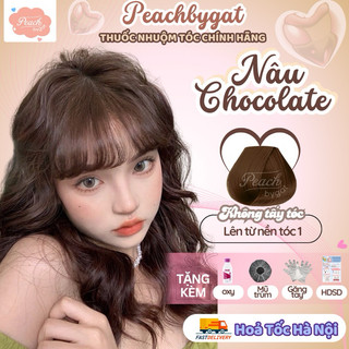 Thuốc nhuộm tóc NÂU CHOCOLATE - NÂU CHOCO - NÂU SOCOLA không cần dùng thuốc tẩy tóc của Peachbygat , Peach bygat