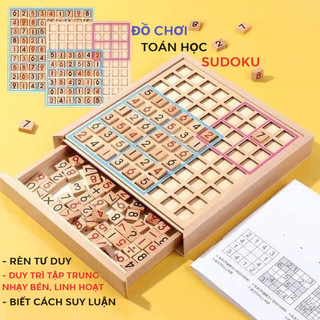 Bộ đồ chơi gỗ phát triển tư duy Sudoku đồ chơi trí tuệ Sudoku bằng gỗ thông minh cho bé tăng khả năng tập trung