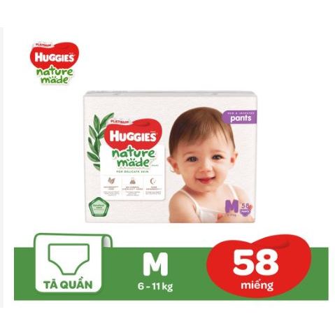 Tả Bỉm HUGGIES siêu cao cấp Platinum Nature Made size M58