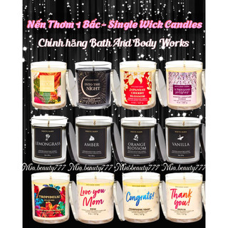 Nến thơm 1 bấc bath & body works đủ mùi - bbw single wick candles 227g