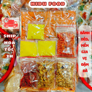 Bánh tráng trộn HIDU FOOD, bánh tráng trộn phơi sương muối sặc, sa tế, hành phi, bơ vàng, ớt rim, sốt tắc  đồ ăn vặt