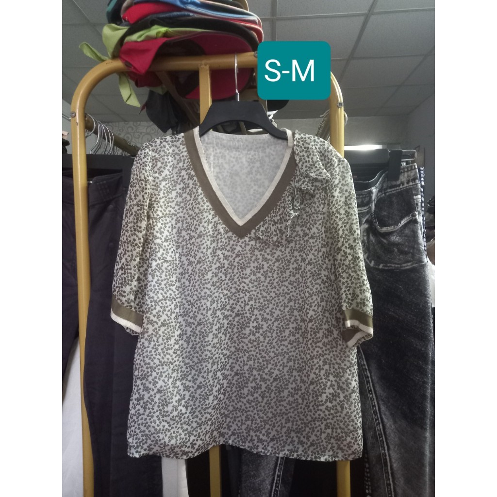 áo hoạ tiết nâu S-M MS12
