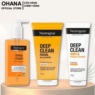 Sữa Rửa Mặt Neutrogena Làm Sạch Sâu Neutrogena Deep Clean Facial Cleanser (100g/150ml/175g)