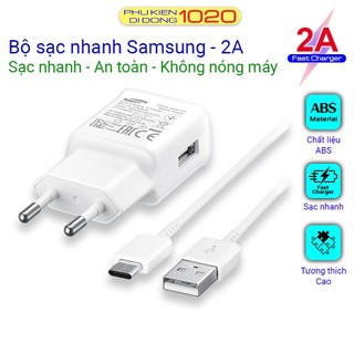 Bộ sạc nhanh Samsung 2A + Cáp sạc nhanh Micro - Type C, phù hợp cho tất cả các dòng Android - Sạc an toàn cho máy