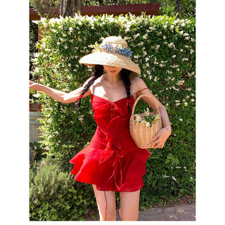 thelei váy đầm hai dây cúp ngực đan dây voan ôm body xoè đuôi cá xếp tầng tiểu thư hở lưng dự tiệc