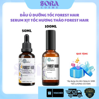 COMBO KÍCH MỌC Dầu ủ tóc FOREST HAIR Rosemary Mint Scalp and Hair Oil + Serum xịt tóc hương thảo FOREST HAIR