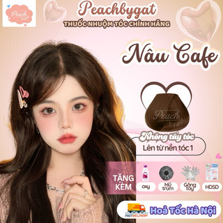 Thuốc nhuộm tóc Nâu CAFE không cần dùng thuốc tẩy tóc của Peachbygat , Peach bygat