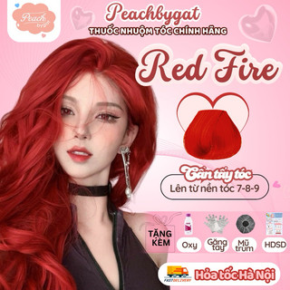 Thuốc nhuộm tóc RED FIRE cần dùng thuốc tẩy tóc của Peachbygat , Peach bygat