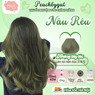 Thuốc nhuộm tóc NÂU RÊU không cần dùng thuốc tẩy tóc của Peachbygat , Peach bygat