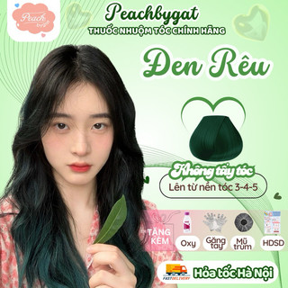 Thuốc nhuộm tóc ĐEN RÊU không cần dùng thuốc tẩy tóc của Peachbygat , Peach bygat