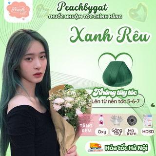 Thuốc nhuộm tóc XANH RÊU không cần dùng thuốc tẩy tóc của Peachbygat , Peach bygat