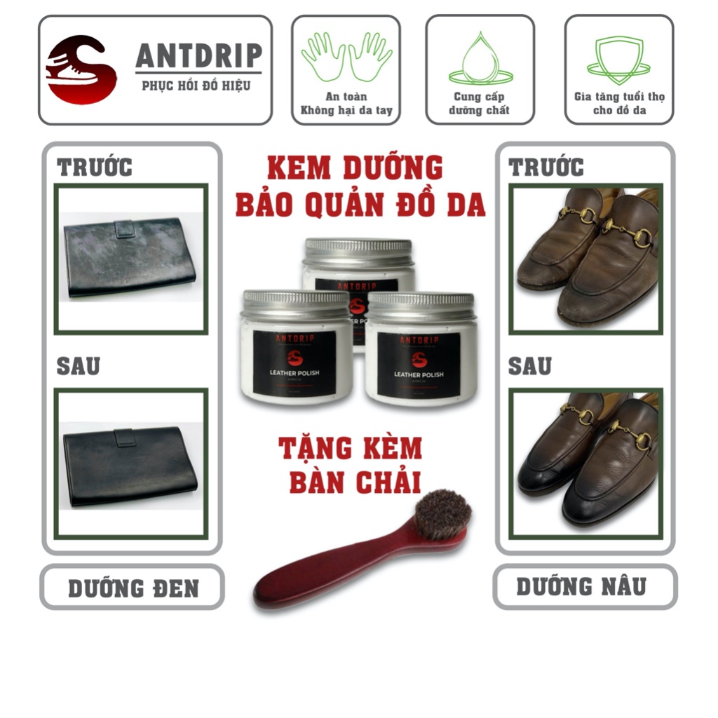 Kem Dưỡng Phục Hồi Đồ Da Cao Cấp ANTDRIP 3103 , Chuyên Dưỡng Giày Da , Làm Mịn Áo Da , Giày Da và Ví Da