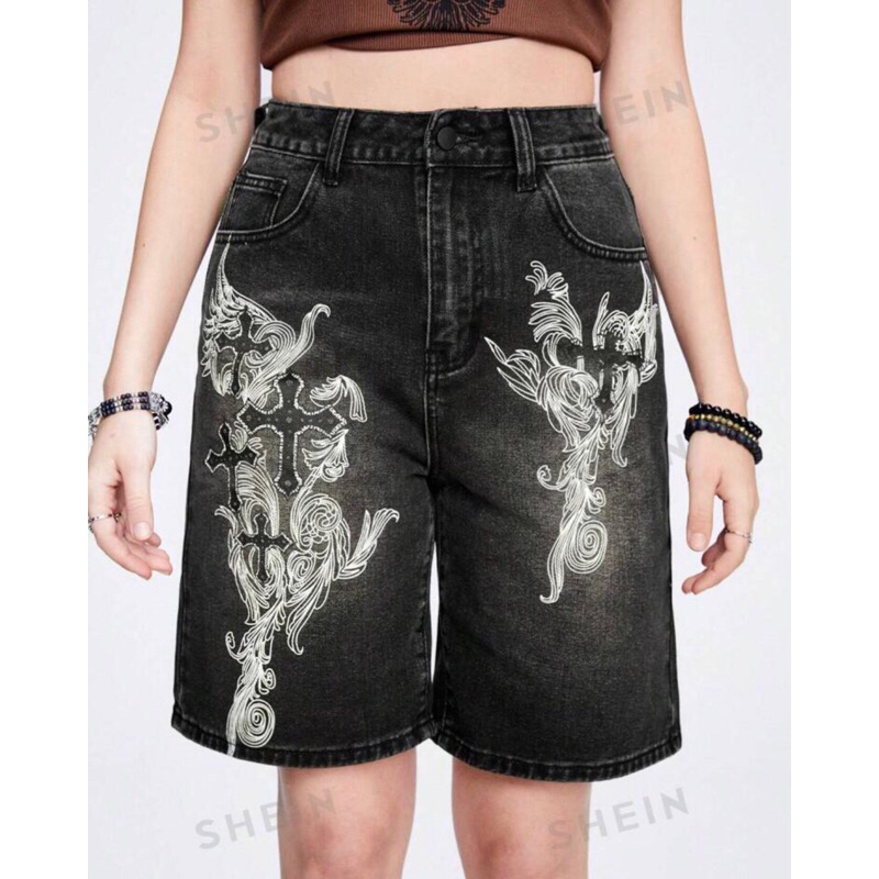 SHEIN Quần Punk Grunge họa tiết thêu (oder Shein)