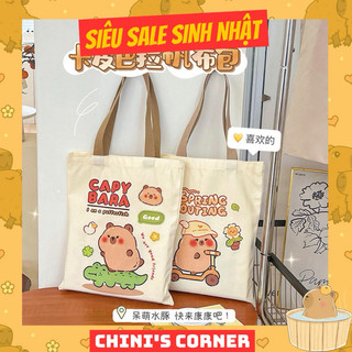 [🔥HÌNH IN CỰC ĐẸP🔥] Túi tote canvas Capybara dung tích cực lớn