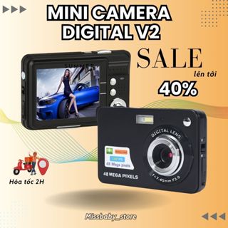 Digital camera mini V2, máy ảnh kĩ thuật số 4k có màn hình 42,7 inch, máy quay video 48MP