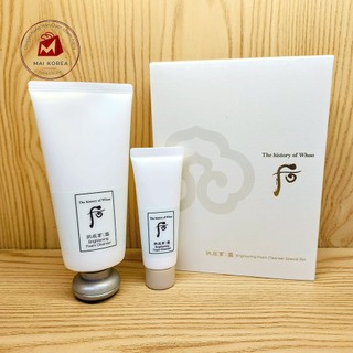 Set sữa rửa mặt Whoo trắng cao cấp dưỡng sáng da 180ml+40ml