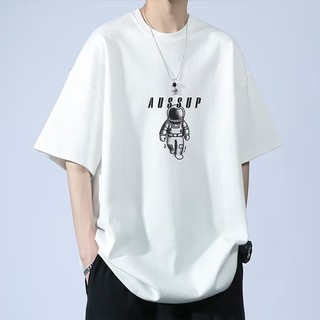 Áo thun tay lỡ nam nữ in hình phi hành gia, Áo phông Unisex form rộng chất thun mềm mịn