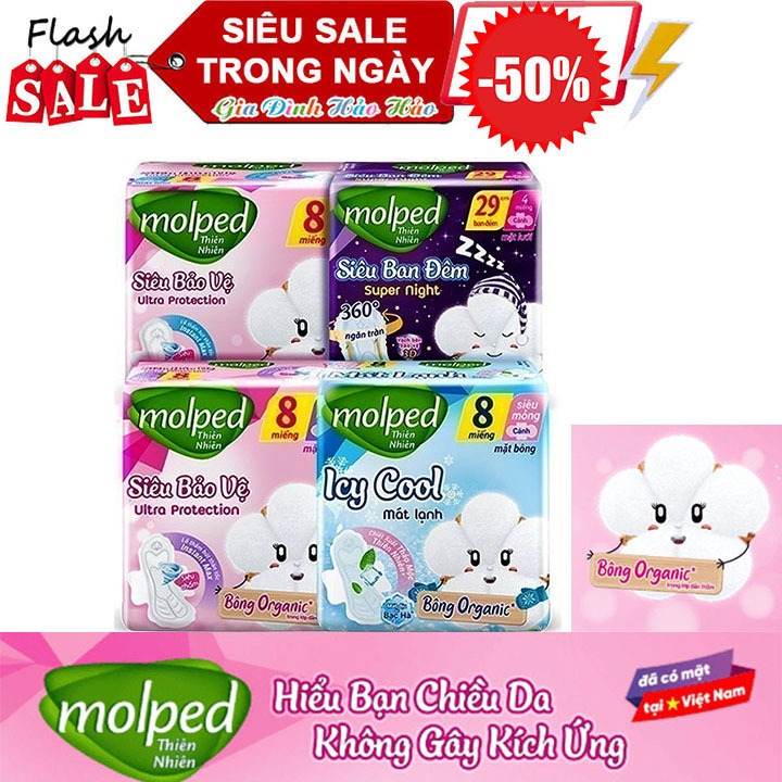 [Flash Sale HỎA TỐC] Băng vệ sinh BVS Molped thiên nhiên