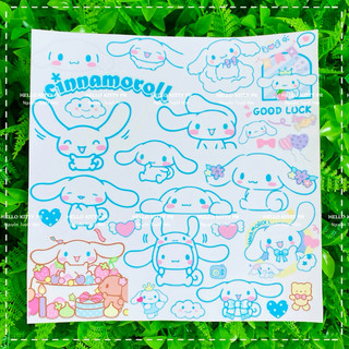 ☘️Decal dán trang trí tủ kính, bình ly cốc chai lọ Kuromi, Cinnamoroll, gấu dâu Lotso, Hello Kitty, Doraemon Doremon