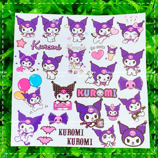 ☘️Decal dán trang trí tủ kính, bình ly cốc chai lọ Kuromi, Cinnamoroll, gấu dâu Lotso, Hello Kitty, Doraemon Doremon