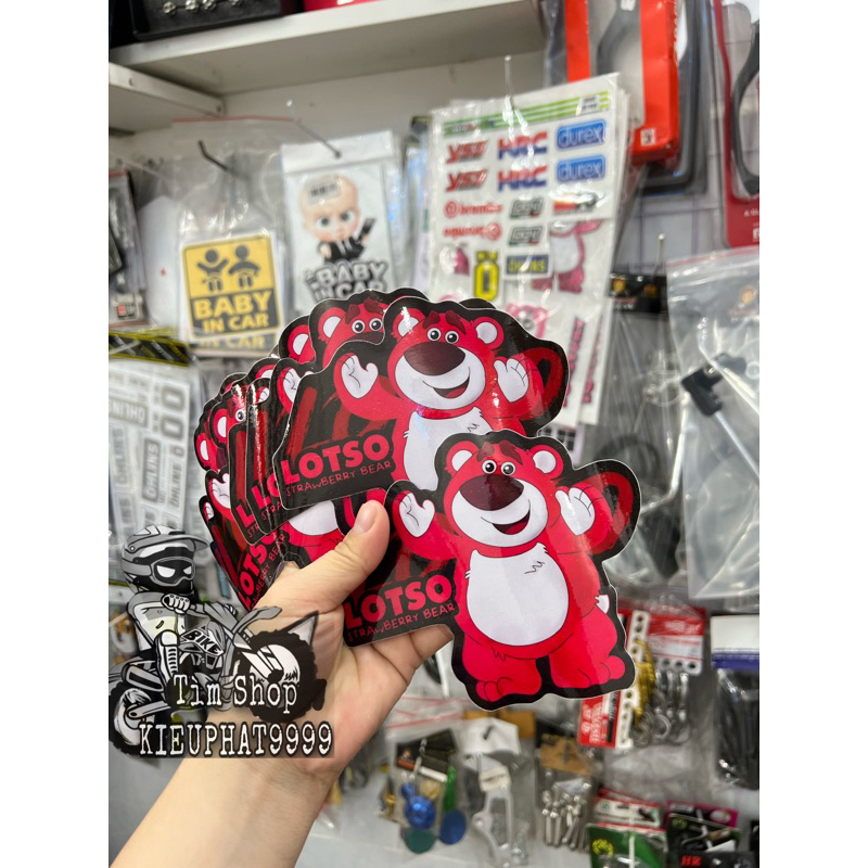 Tem Logo decal Gấu Dâu LOTSO Mới
