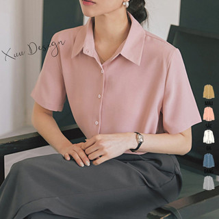 Áo sơ mi nữ công sở thiết kế XUU, kiểu dáng basic, phong cách công sở trẻ trung - SM19