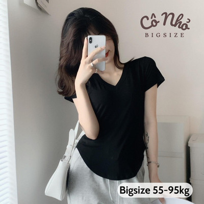 Áo Thun Bigsize Nữ Tay Ngắn Che Bụng Tốt Dáng Áo Croptop Vải Thun Lạnh Mềm Mát Bigsize Conho A51