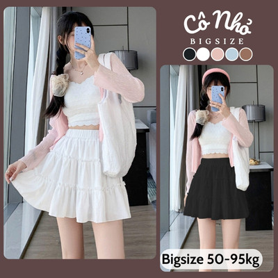 Chân Váy Xòe Ngắn Chữ A Dễ Thương Phối Bèo Lưng Chun Có Bảo Hộ Vải Xốp Đôi CÓ BIGSIZE CV409