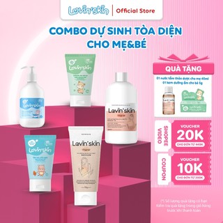 Combo dự sinh toàn diện cho mẹ & bé lovin'skin gồm sữa tắm mẹ và bé, kem bôi cho bé và kem rạn da cho mẹ - lcf_ds01