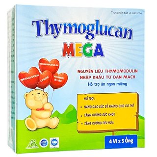 Siro Thymoglucan Mega- Hỗ trợ giúp bé ăn ngon, hấp thu dưỡng chất, tăng cân đạt chuẩn (20 ống)