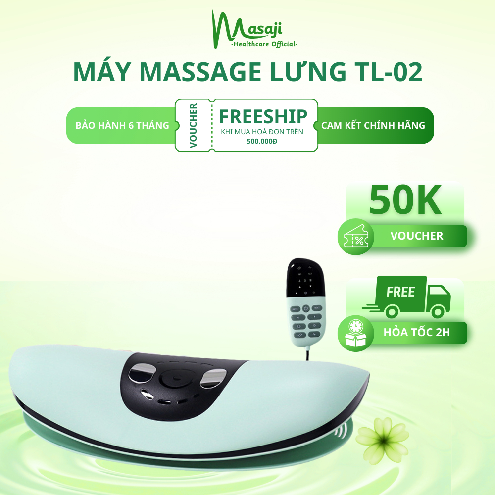 Máy massage lưng, massage rung, chườm ấm hồng ngoại trị liệu giúp loại bỏ, thư giãn vùng lưng chính hãng Masaji