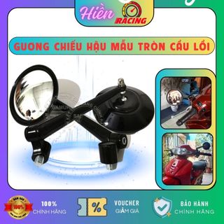 Kính chiếu hậu xe máy thời trang mẫu tròn cầu lồi góc nhìn rộng Chân 10li Gen Thuận gắn chân kính cho Wave, Winner,....
