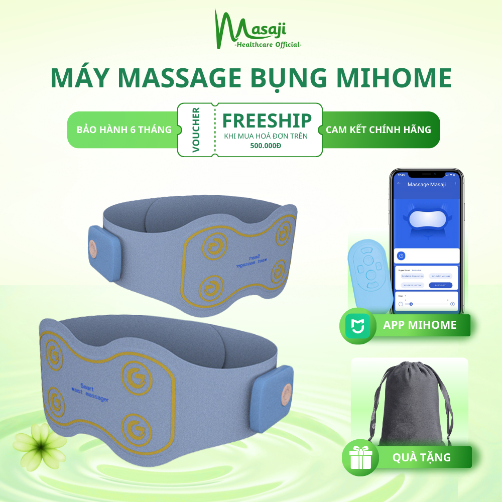 Máy massage điều khiển qua app Mihome massage rung, xung điện kết hợp chườm ấm giúp giảm mỡ bụng