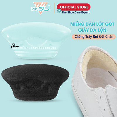 Miếng Dán Lót Gót Giày Silicon + Da Lộn MINSU M5512 Đệm Bảo Vệ, Chống Đau, Trầy, Rớt Gót Chân Cho Giày Thể Thao Bị Rộng