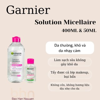 Nước tẩy trang không cồn, dịu nhẹ, sạch sâu garnier 400ml các màu