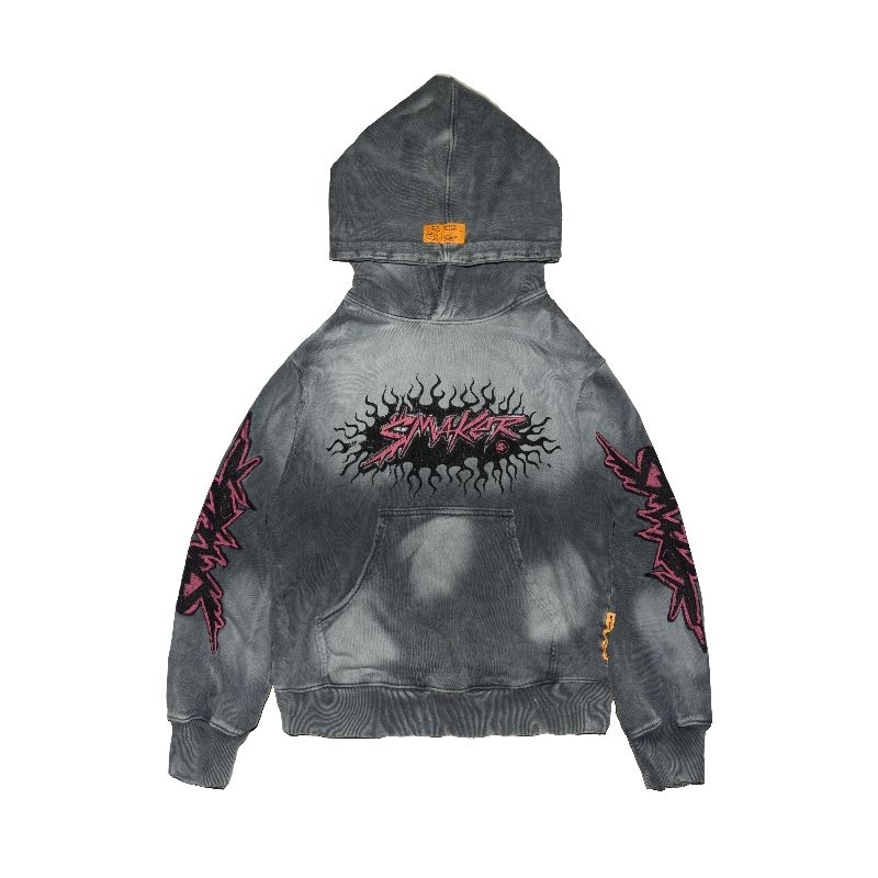 [SMAKER] Áo Hoodie nam nữ Local Brand, chất nỉ chân cua Unisex-VINTAGE SMAKER WASHED HOODIE IN BROWN