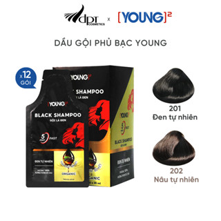 [DÀNH CHO TÓC BẠC] Dầu gội phủ bạc tại nhà lên màu sau 5 phút YOUNG Việt Nam hương thơm dễ chịu (12 gói x 30ml)