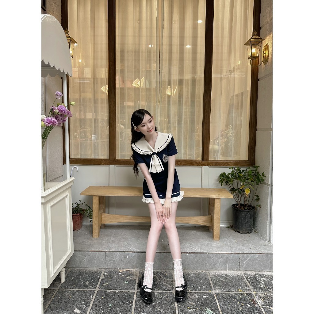 Đầm Dự Tiệc - Váy Nữ Thắt Nơ Chiết Eo Kiểu Dáng Thủy Thủ Phong Cách Preppy Tiêu Thư Ngọc Tuấn Store | BigBuy360 - bigbuy360.vn