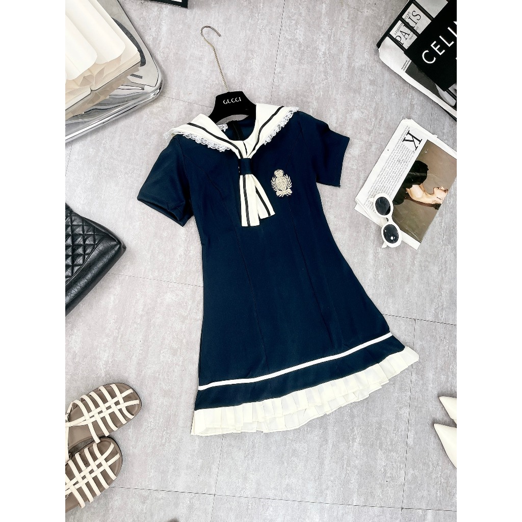 Đầm Dự Tiệc - Váy Nữ Thắt Nơ Chiết Eo Kiểu Dáng Thủy Thủ Phong Cách Preppy Tiêu Thư Ngọc Tuấn Store | BigBuy360 - bigbuy360.vn