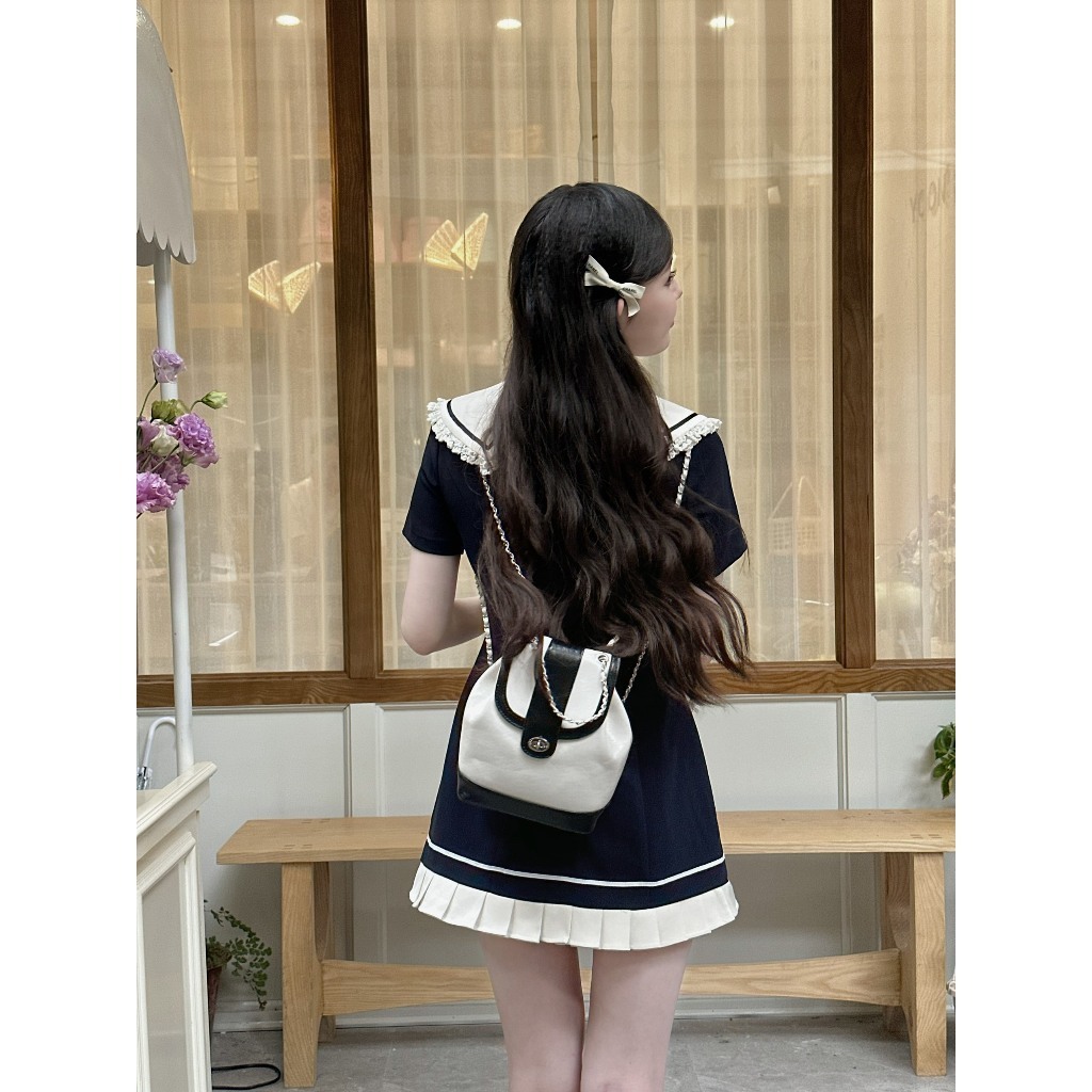 Đầm Dự Tiệc - Váy Nữ Thắt Nơ Chiết Eo Kiểu Dáng Thủy Thủ Phong Cách Preppy Tiêu Thư Ngọc Tuấn Store | BigBuy360 - bigbuy360.vn